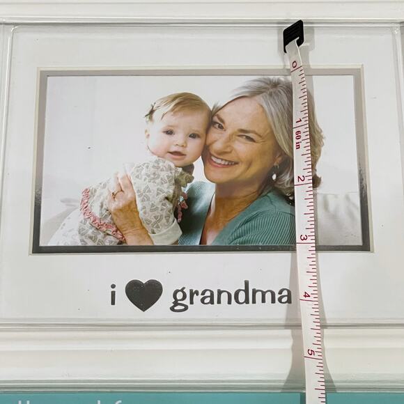 NEW Pearhead Sentiment Picture Frame I Love Grandma Metallic Silver Heart - Picture 5 of 6